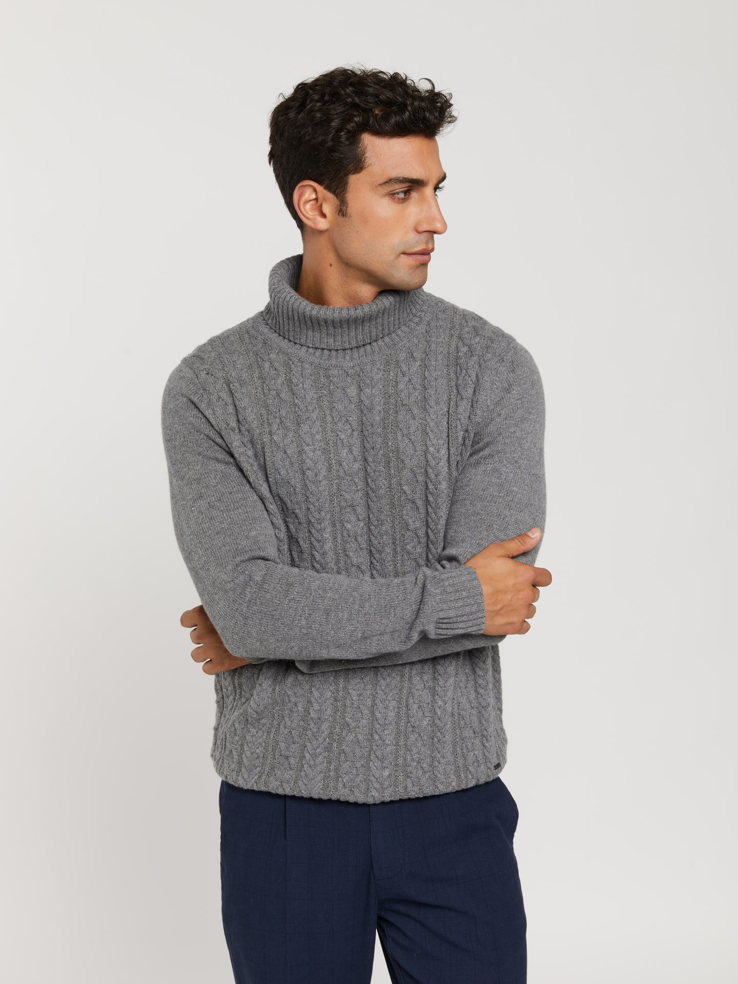 Sweater Dark Grey Casual Man