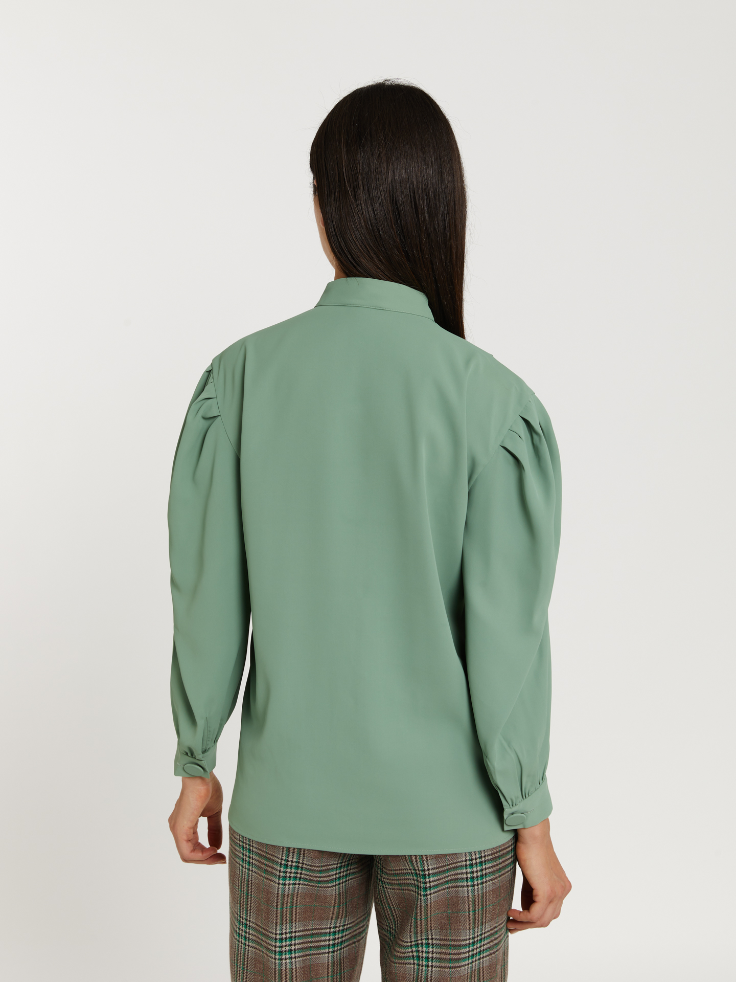 Blouse Light Green Casual Woman