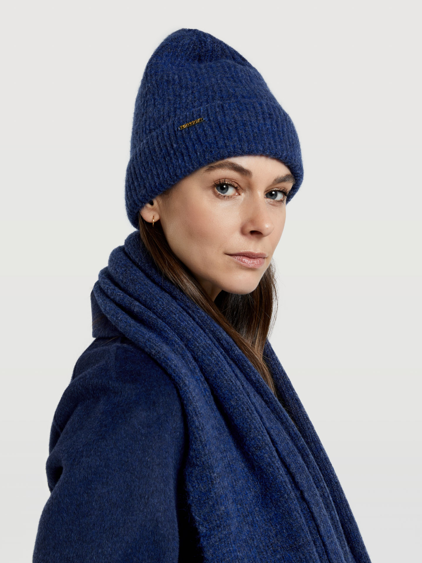 Knitted Cap Royal Blue Casual Woman
