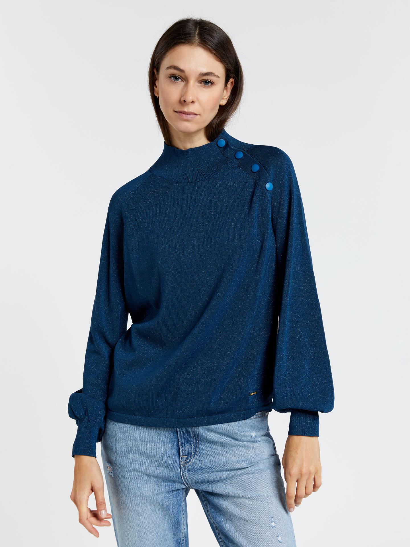 Sweater Royal Blue Casual Woman