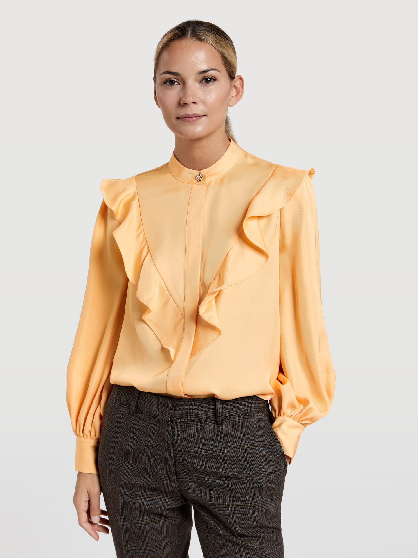 Blouse Light Yellow Casual Woman