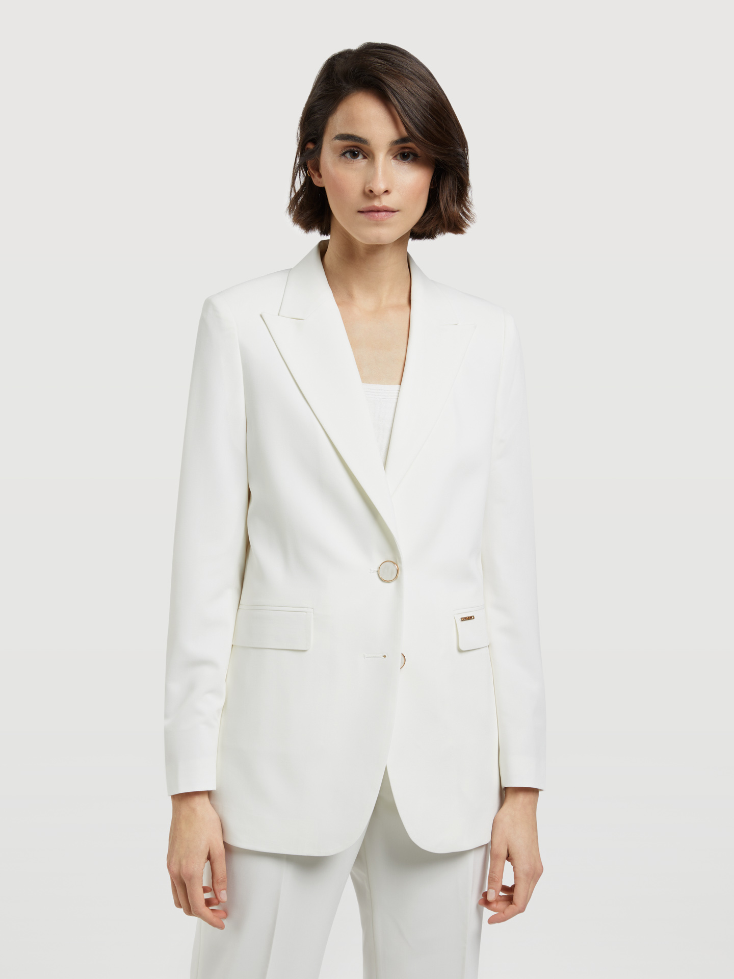 Suit Blazer White Classic Woman