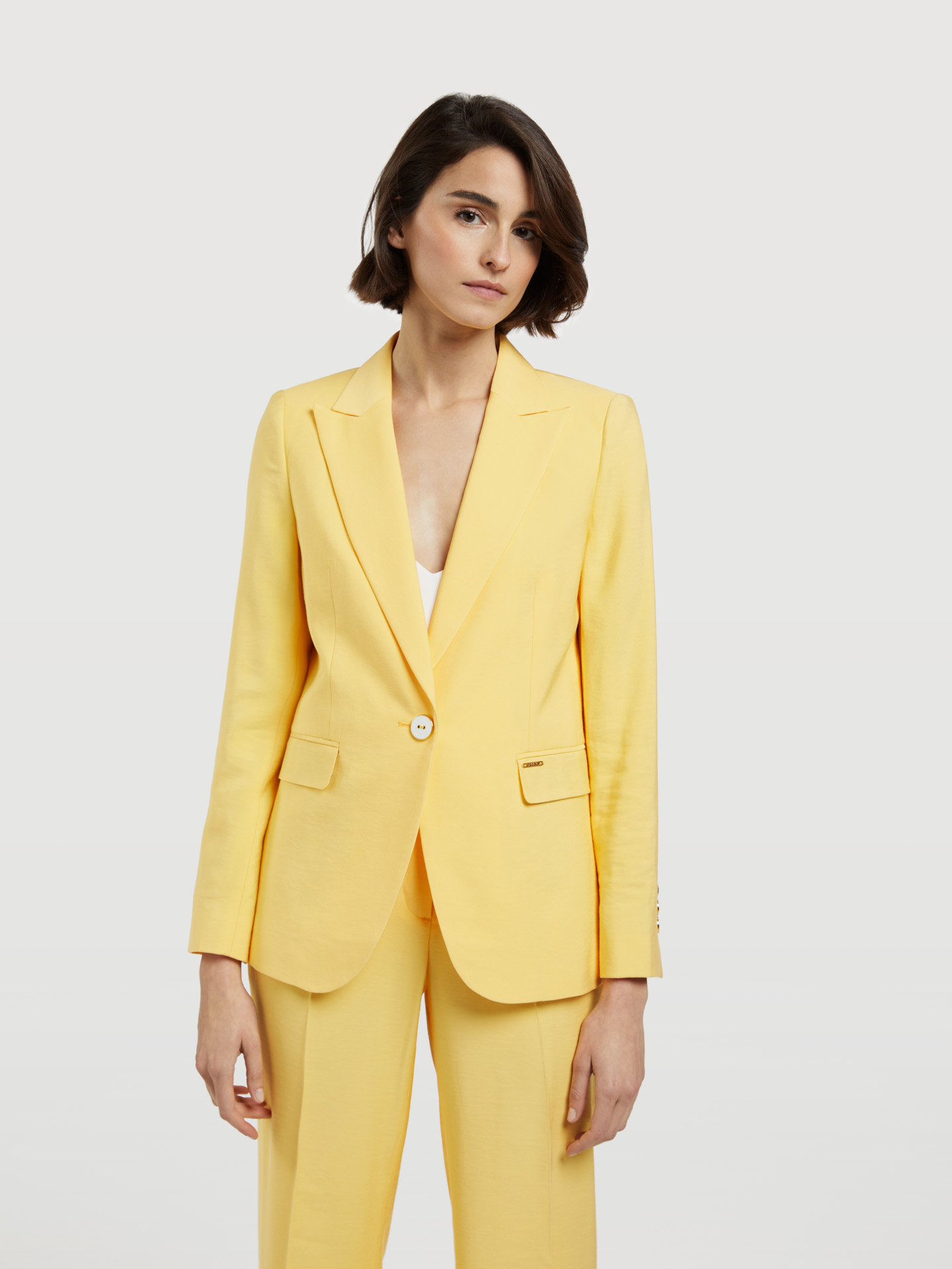 Suit Blazer Yellow Classic Woman