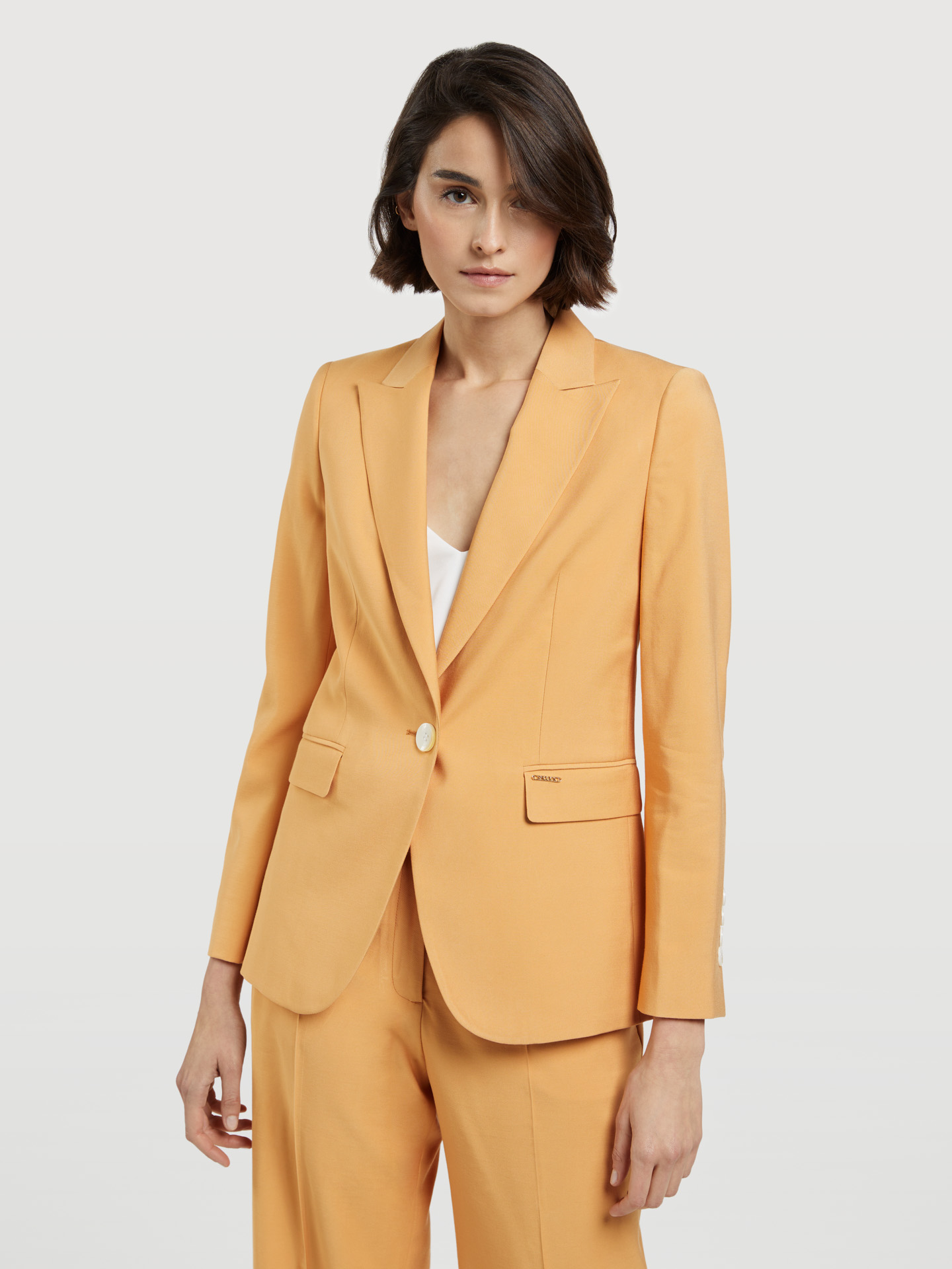 Suit Blazer Orange Classic Woman