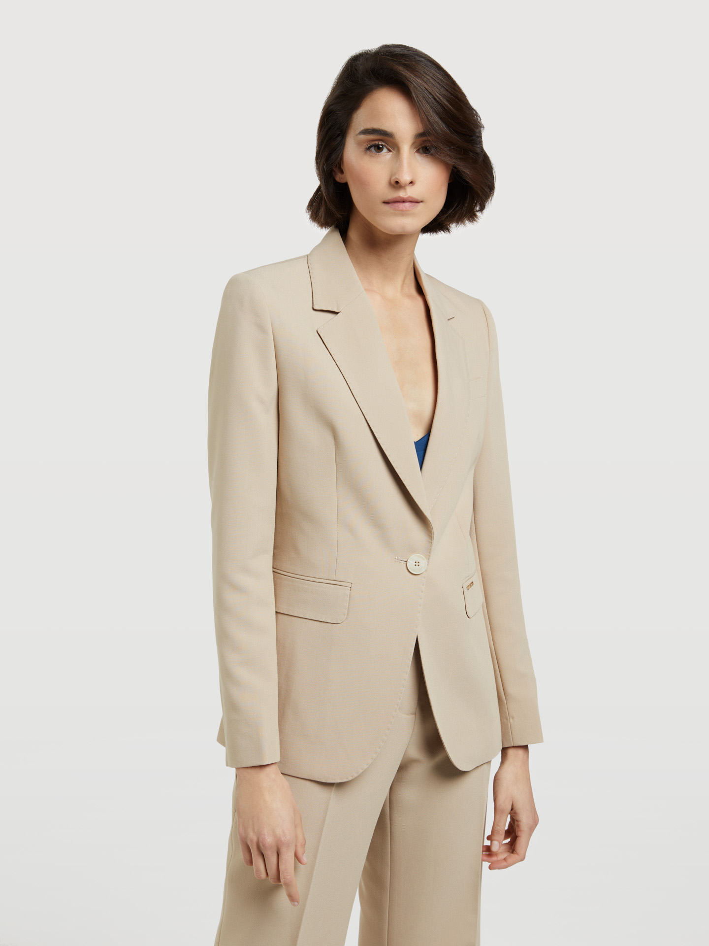 Suit Blazer Beige Classic Woman