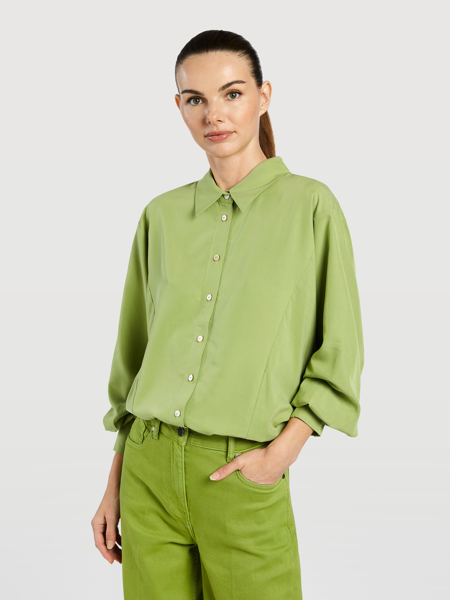 Blouse Green Casual Woman