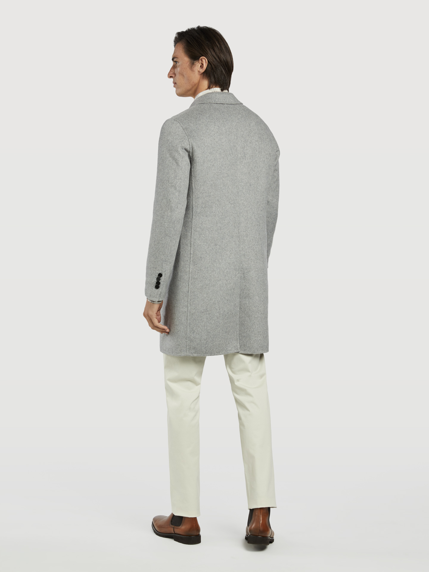 Overcoat Mix Grey Casual Man