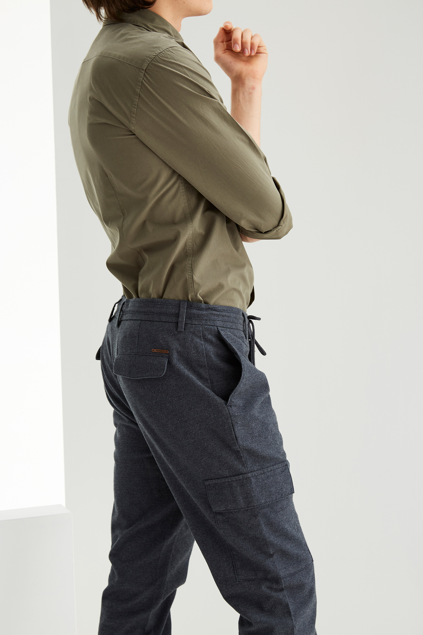 Cargo Trousers Blue Casual Man