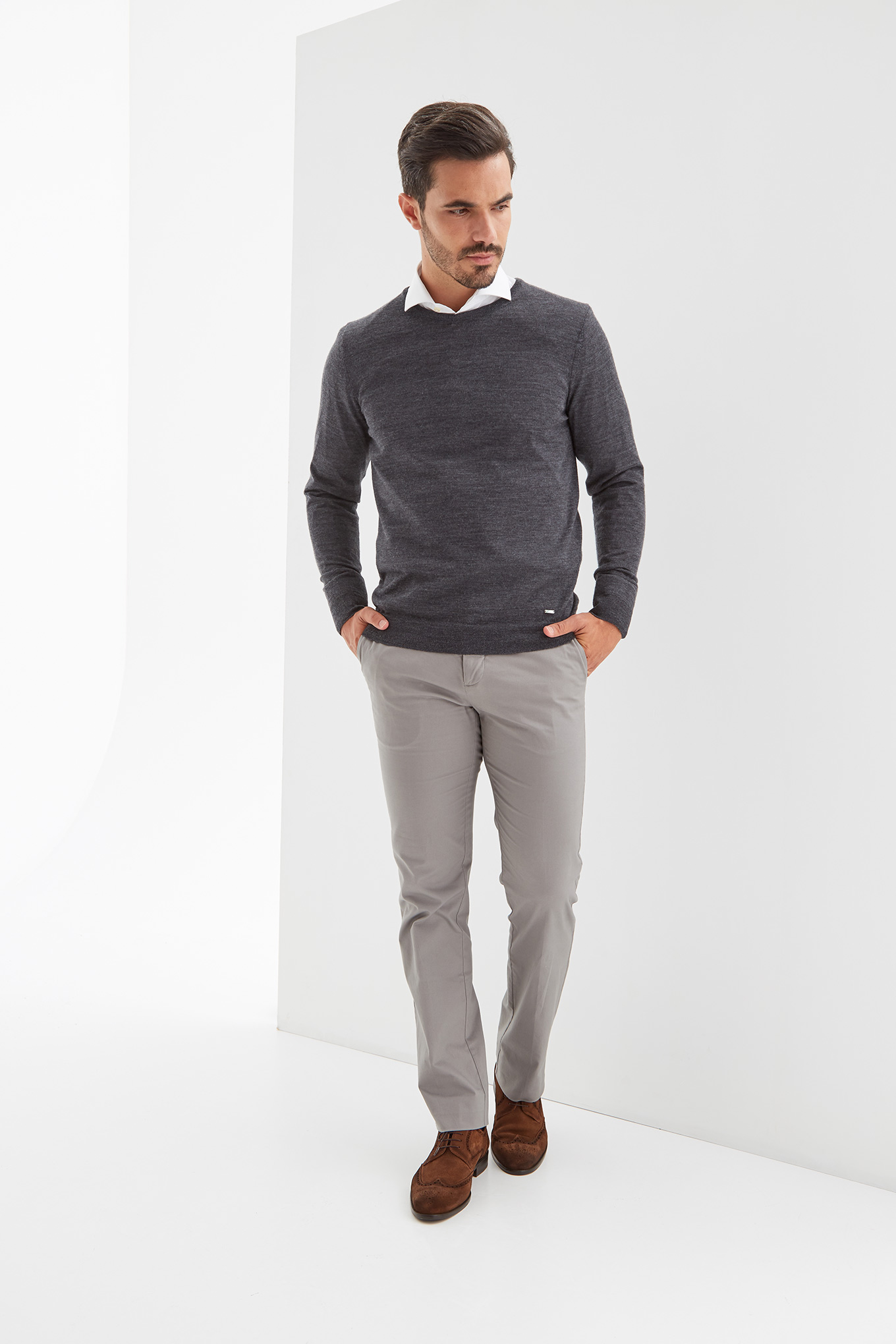 Chino Trousers Medium Grey Sport Man
