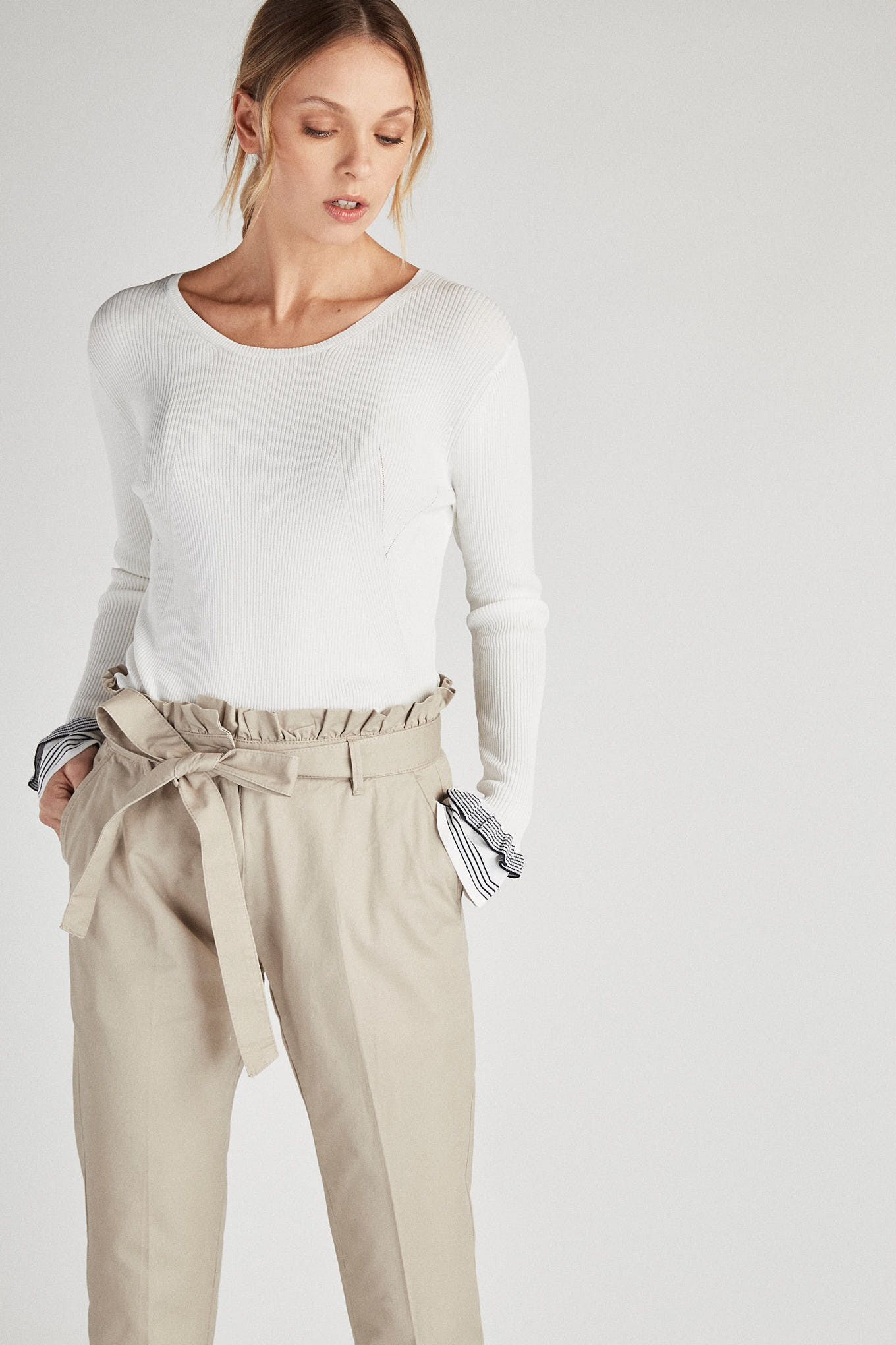 Chino Trousers Stone Casual Woman
