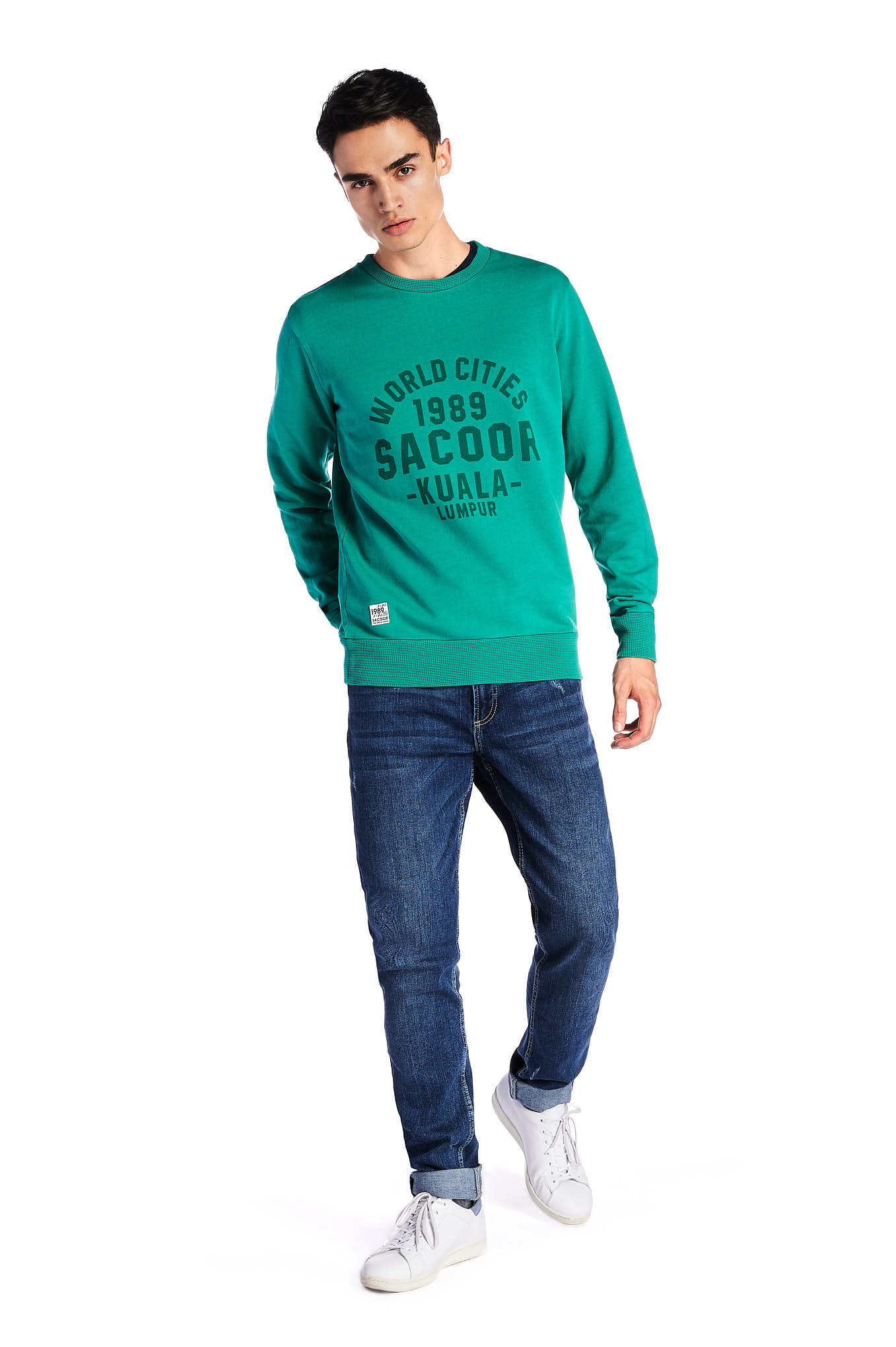 Sweatshirt Green Sport Man