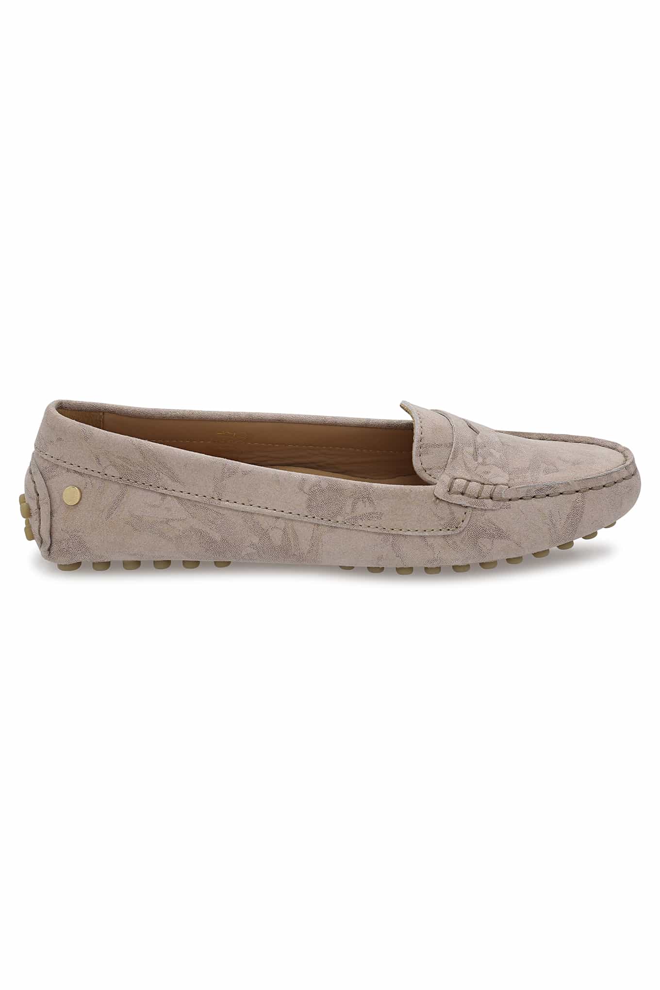 Drivers Beige Casual Mulher