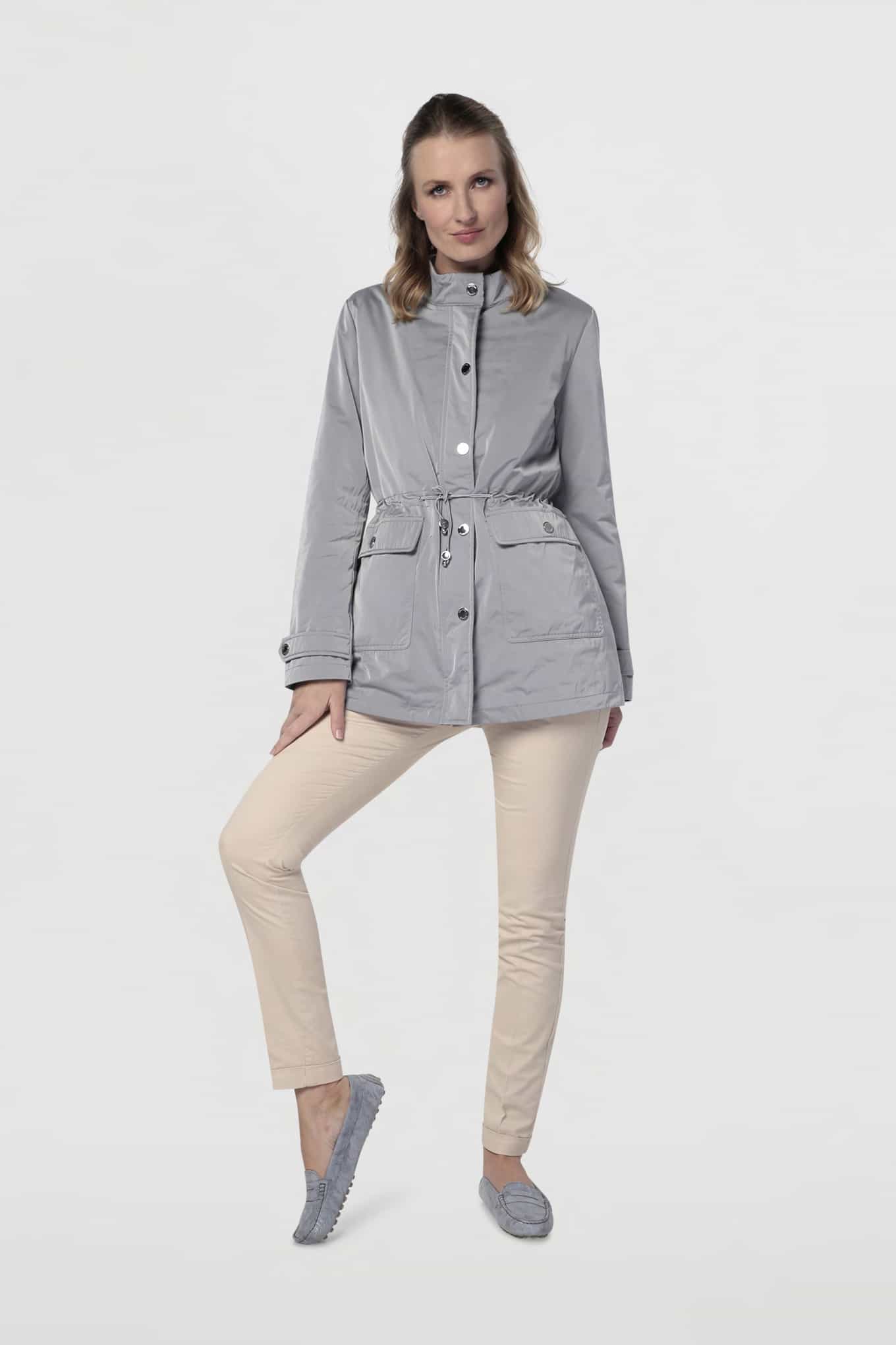 Parka Cinza Casual Mulher