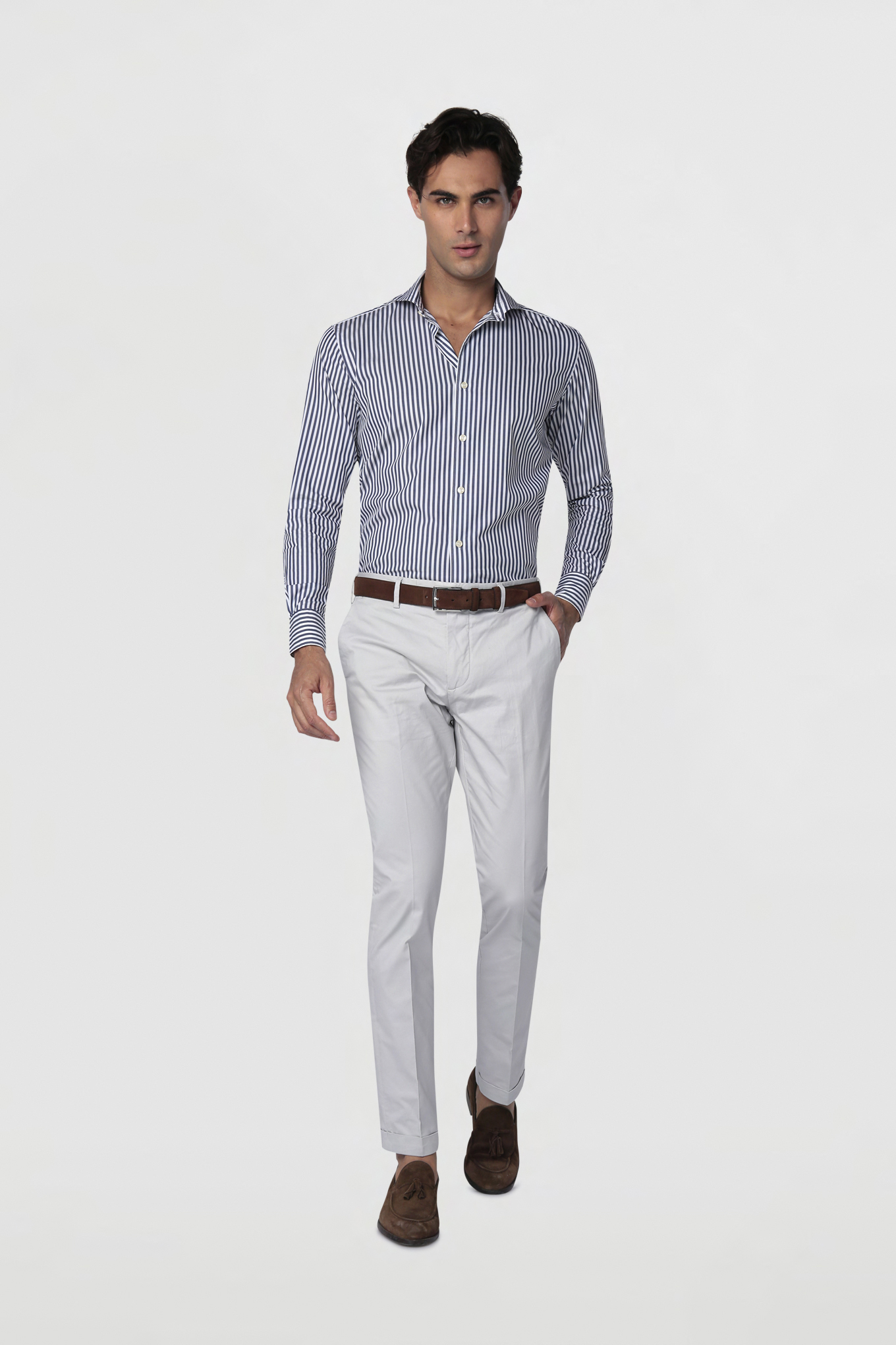Chino Trousers Light Grey Casual Man