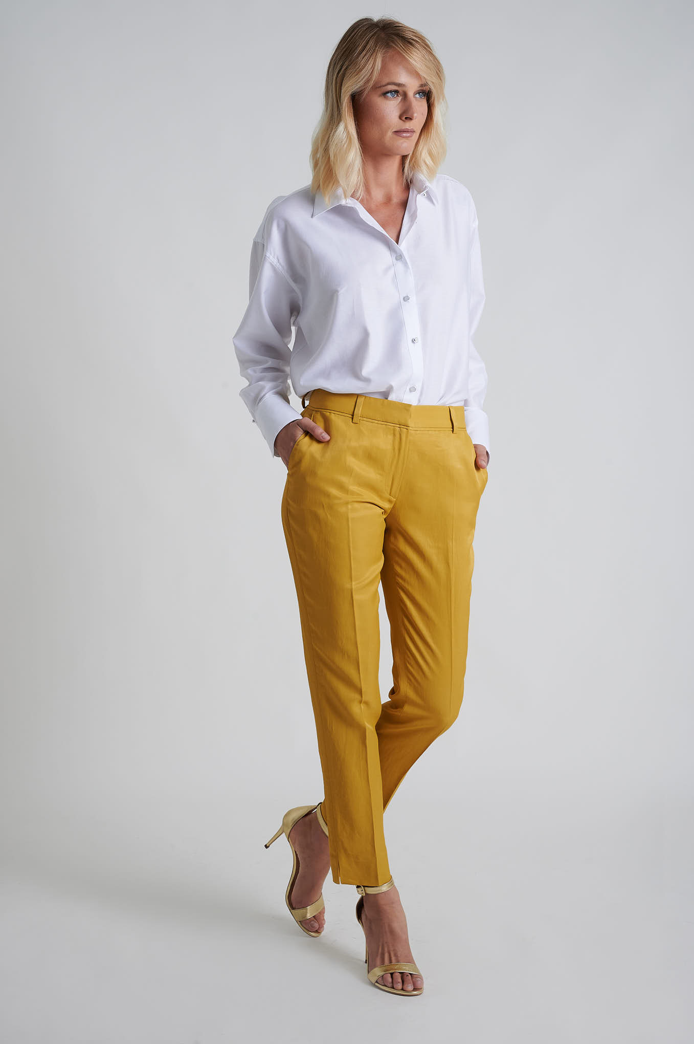 Trousers Yellow Formal Woman