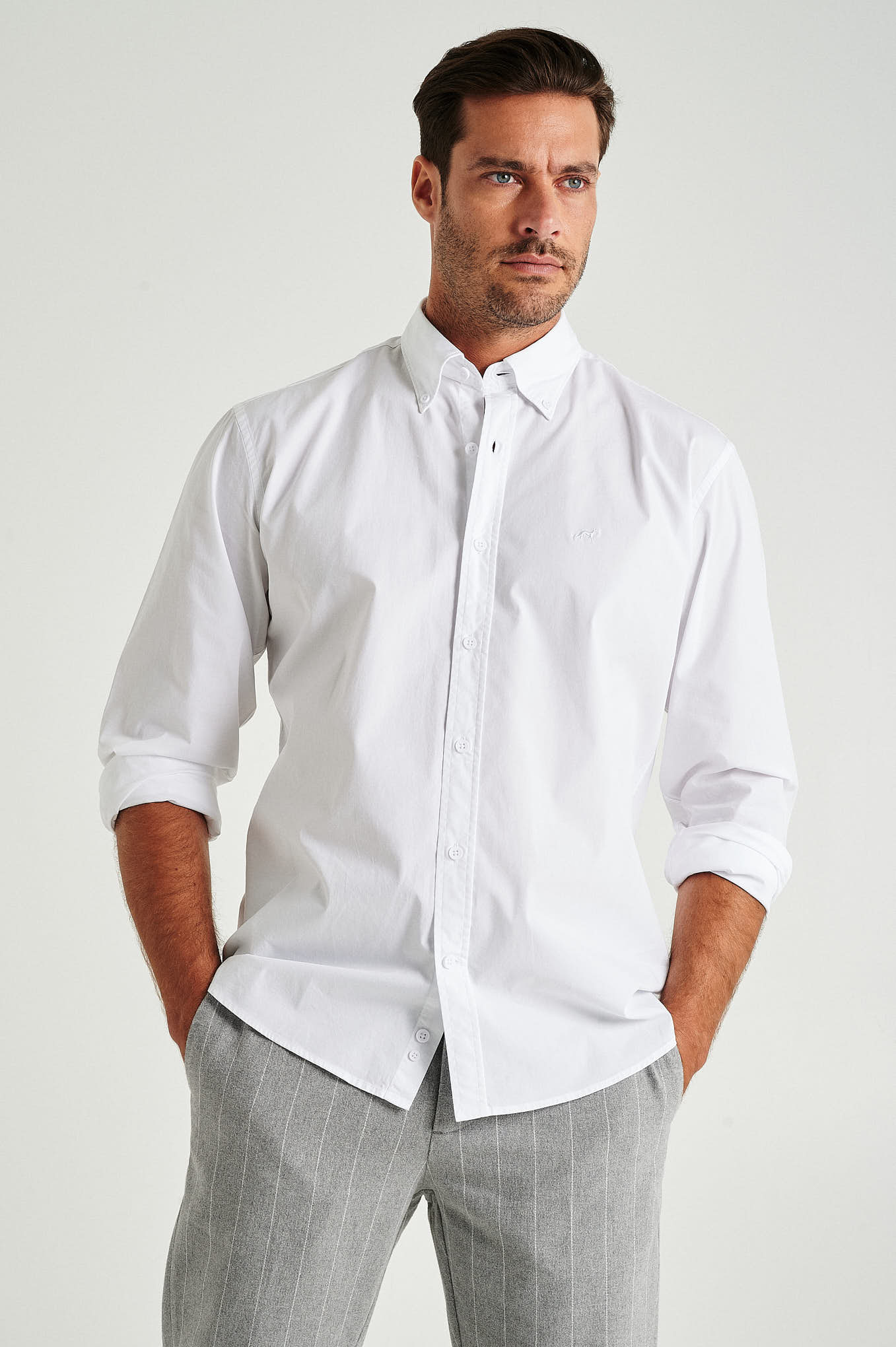 Shirt White Casual Man