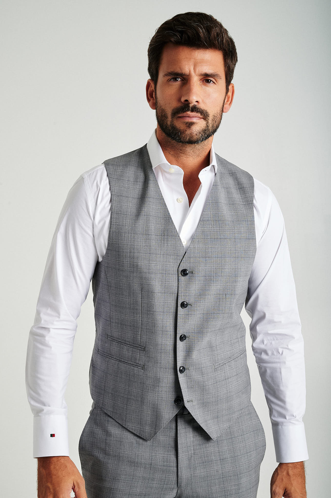 Suit Vest Light Grey Formal Man