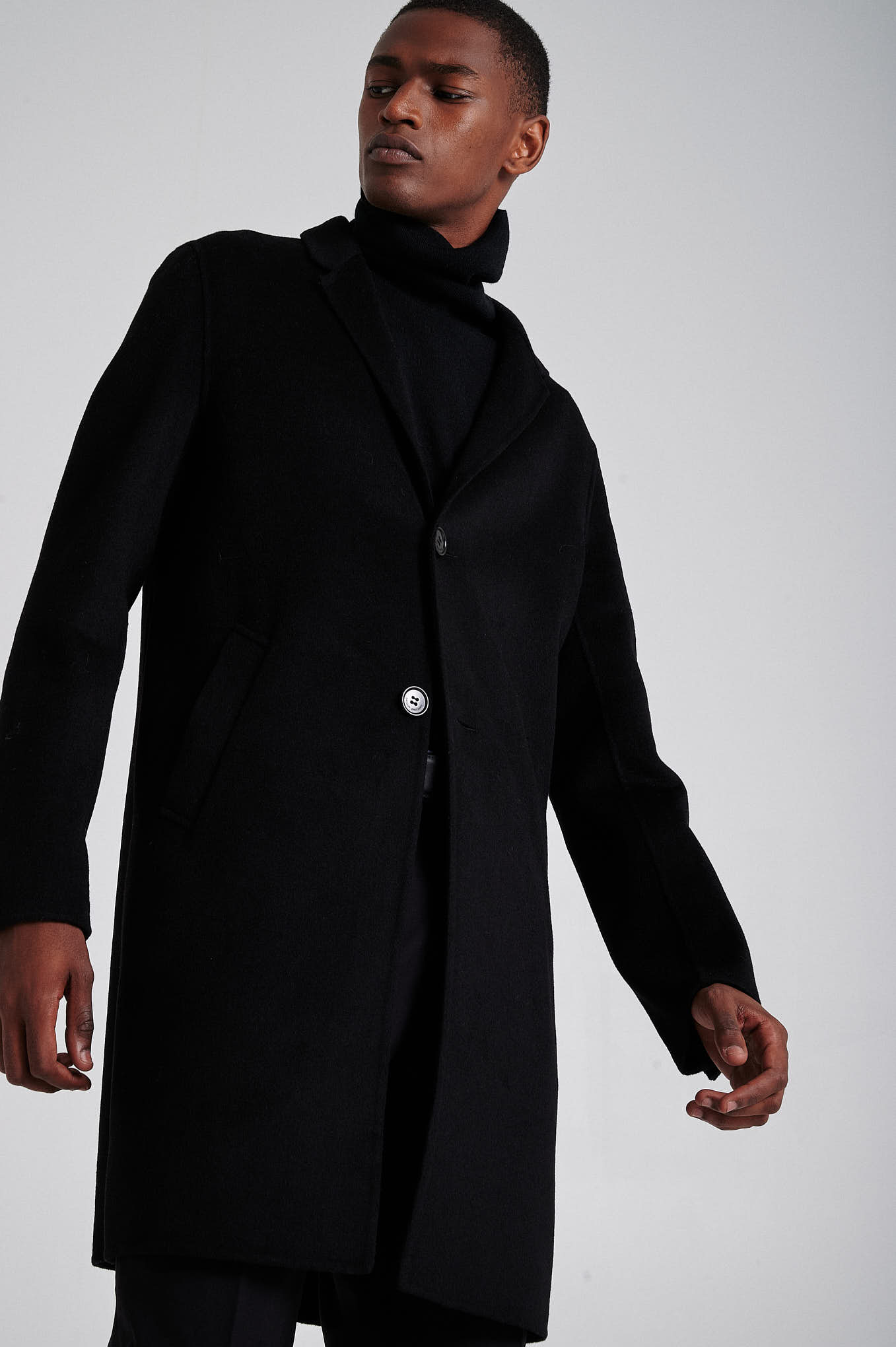 Overcoat Black Relax Man
