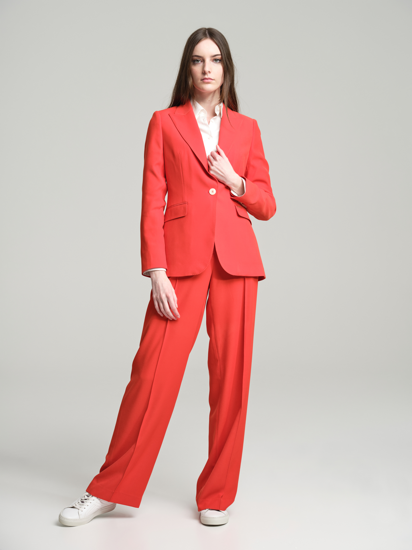 Suit Blazer Red Classic Woman