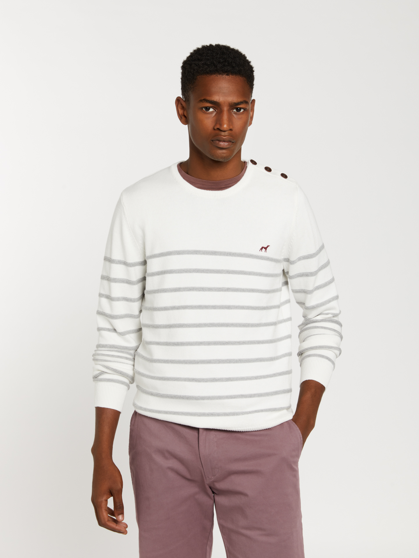 Sweater White Casual Man